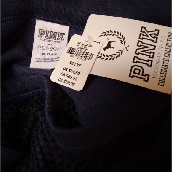 VICTORIA'S SECRET PINK UNITED STATES NAVY SWEATSHIRT COLLEGIATE COLLECTION XS - Picture 6 of 7